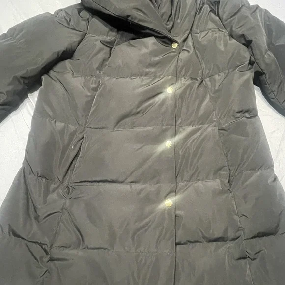 Women's COLE HAAN Signature Black Down 32" Long‎ Quilted Puffer Jacket Size XL - Picture 5 of 12